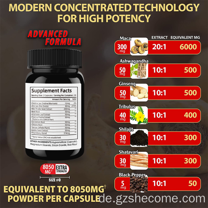 Hight Quality MACA Supplement unterstützt Gesundheit Verbesserung Energie